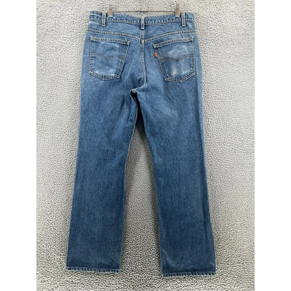 Vtg 80s Levis 517 Orange Tab Jeans 34x30 USA Made Bootcut Denim April 1987 585